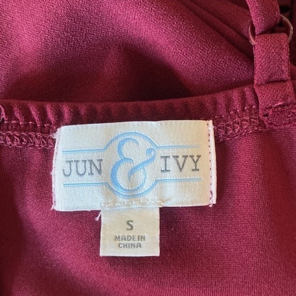 Francesca’s “Jun & Ivy” Burgundy / Red Flare Mini Dress - S | worn 1 time - Picture 5 of 5